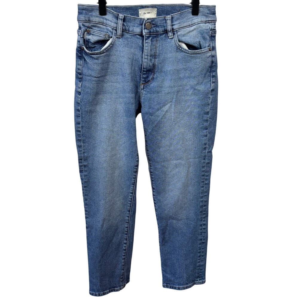 DL1961 Mila Cigarette Breakwater Blue Mid Rise Cropped Denim Jeans Womens 27